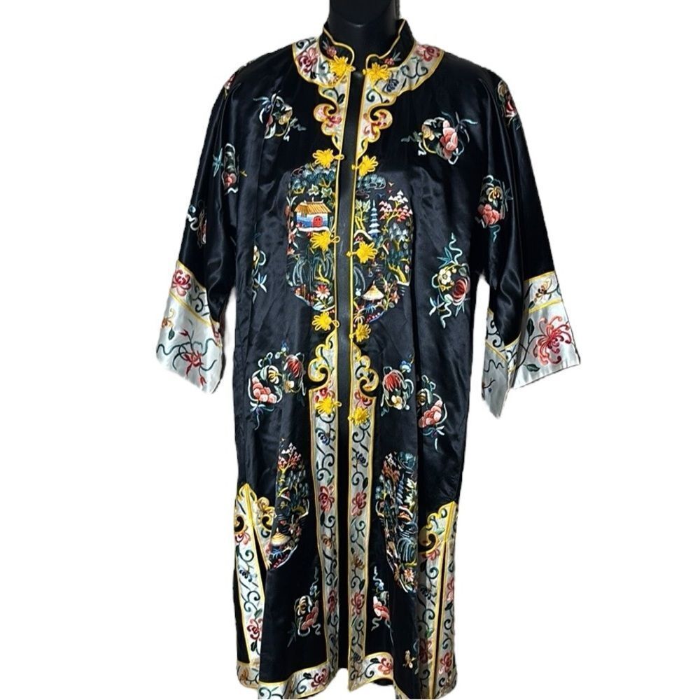 Bai hua vintage women’s medium Chinese embroidered robe jacket colorful